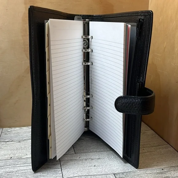 NWT FiloFAX Finsbury Black Leather Personal Organizer - Picture 9 of 16